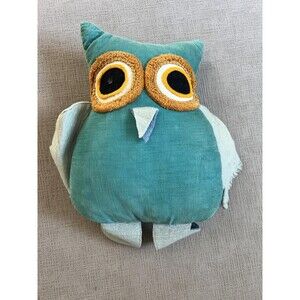 Handmade Owl Plush Pillow Stuffed Animal 12" x 11" Soft Toy Cute Gift Decor
